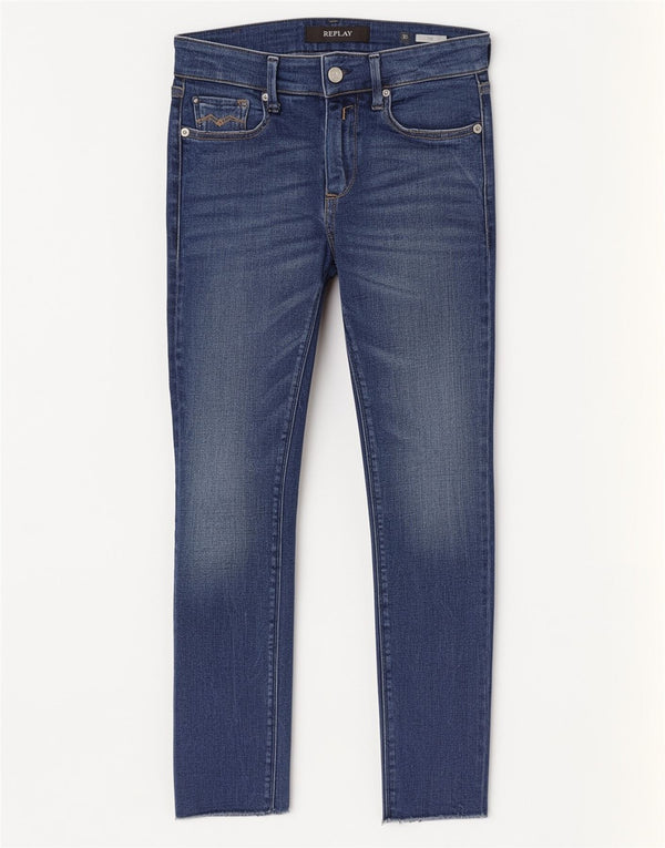 Replay Damskie Luz Skinny Jeans W26 L28 Niebieskie bawełniane