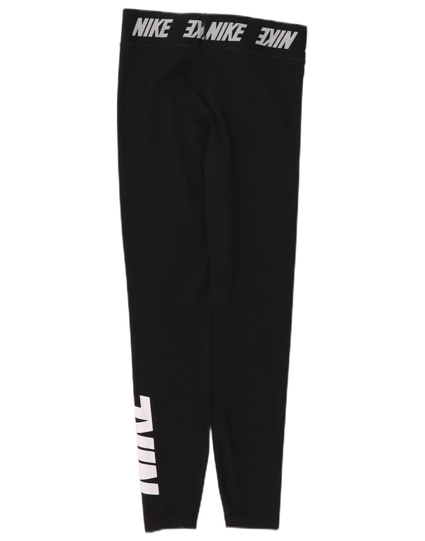 Damskie legginsy Nike Graphic UK 8, małe, czarne, bawełniane