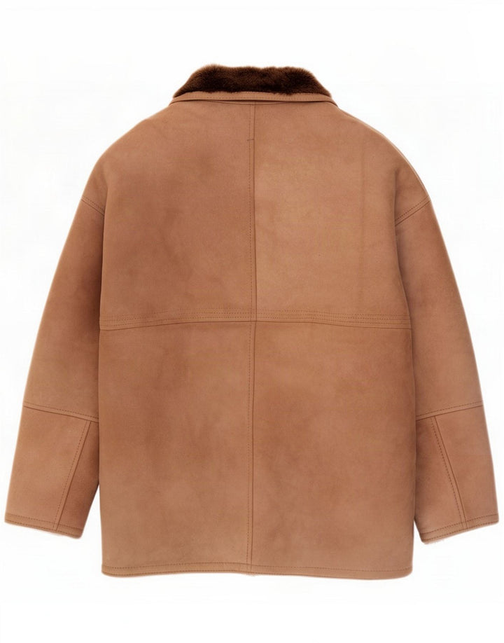 Vintage męska kurtka shearling IT 52 XL brązowa