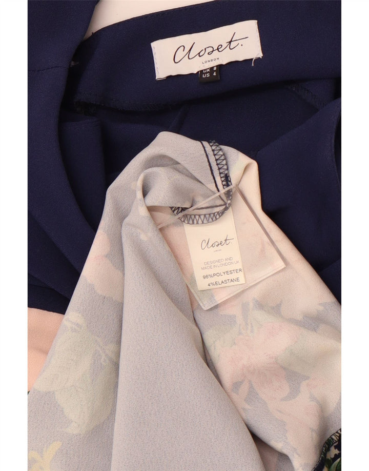 Damska obcisła sukienka bez rękawów CLOSET UK 8, mała, granatowa w kwiaty