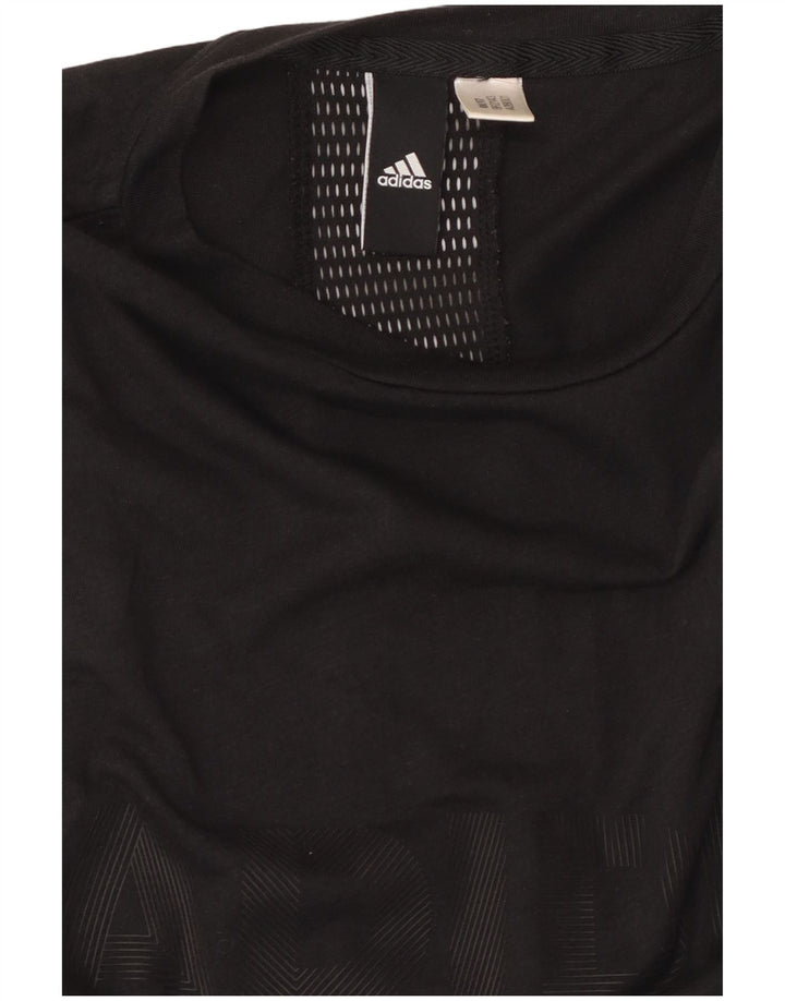 Damski top ADIDAS z grafiką, UK 8, mały, czarny