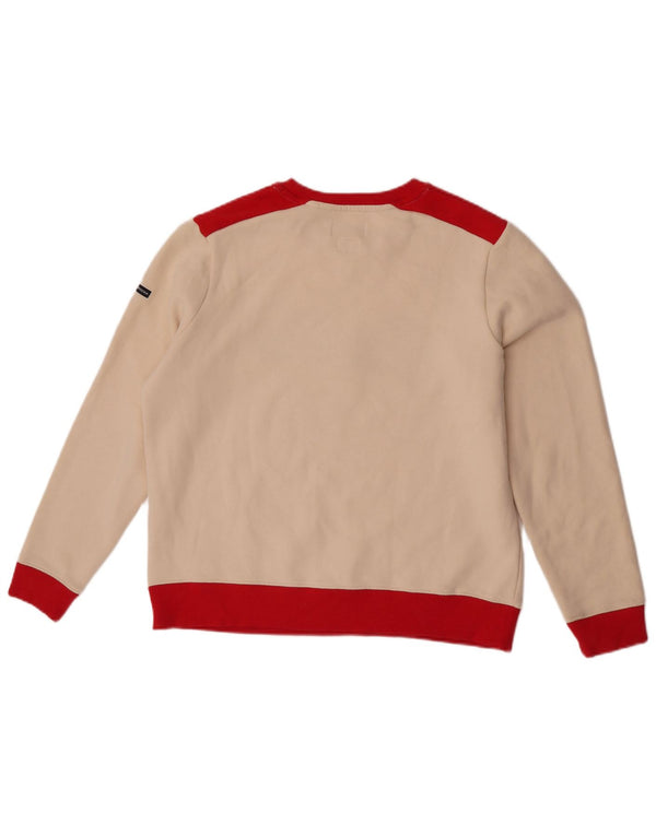 Damski sweter bluzowy Superdry UK 12, średni, złamany biały kolor, blokowy