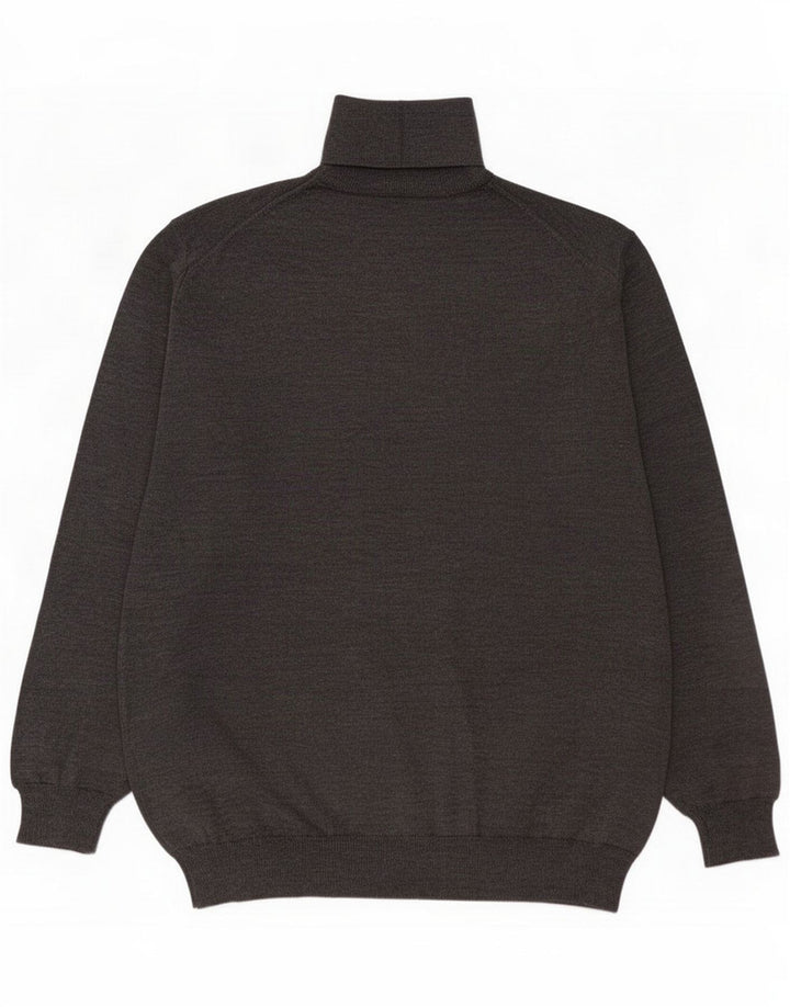 Bramante Męski sweter z golfem XL Szary dziewicza wełna