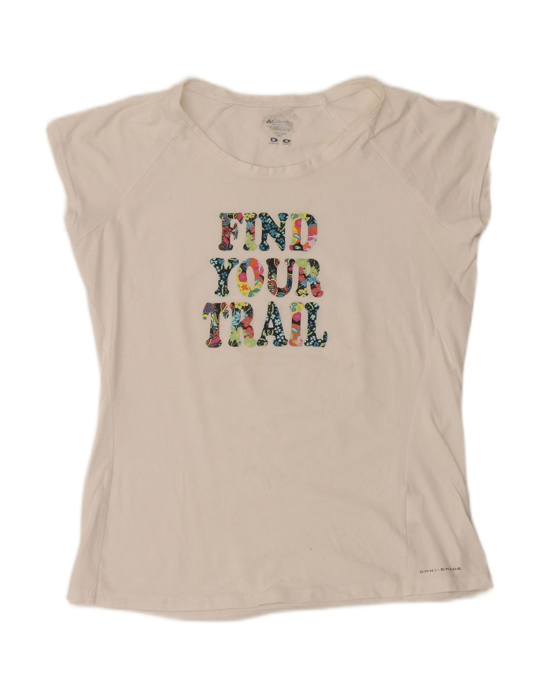 COLUMBIA Womens Titanium Graphic T-Shirt Top UK 14 Medium White