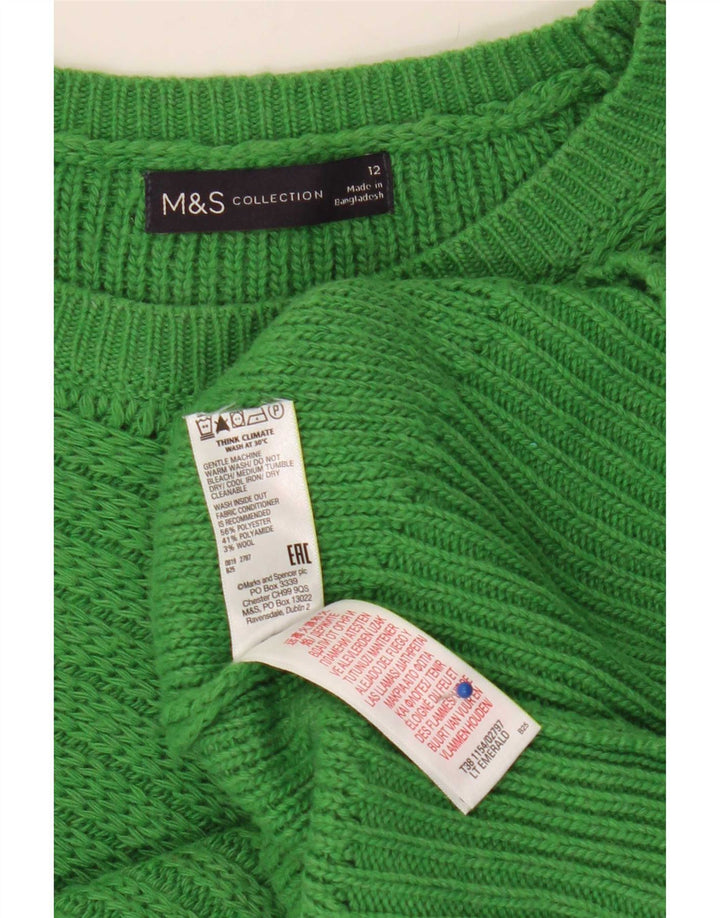 Marks & Spencer Damski sweter z dekoltem w łódkę, UK 12, średni zielony