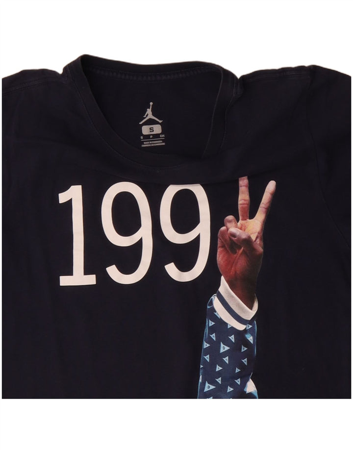 Męski T-shirt z grafiką JORDAN, mały, granatowy, bawełniany