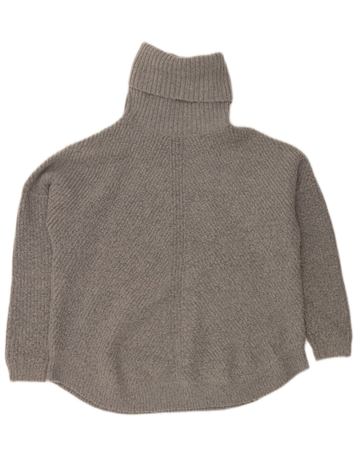 Damski sweter oversize VINTAGE z wywijanym dekoltem UK 16, duży, szary