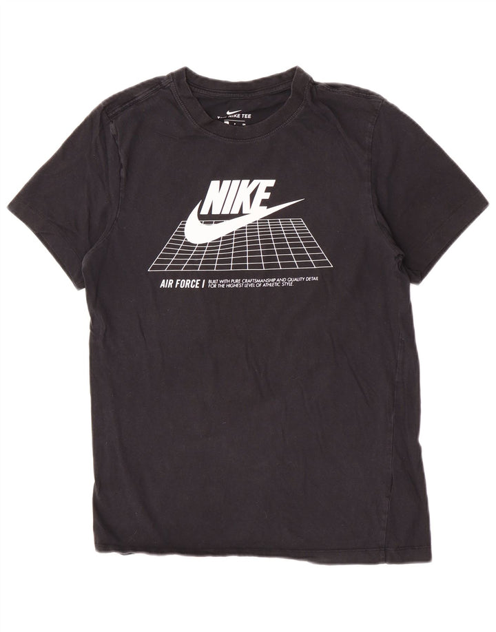 Męski T-shirt z grafiką Nike, mały, czarny, bawełniany