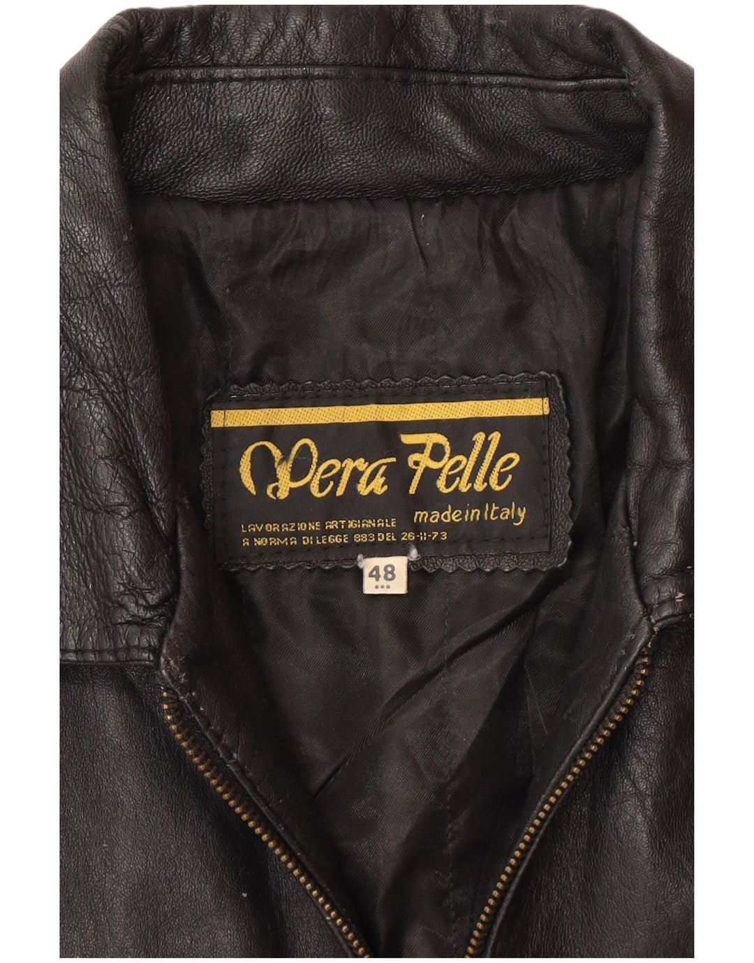 VINTAGE Womens Leather Jacket IT 48 XL Black Leather