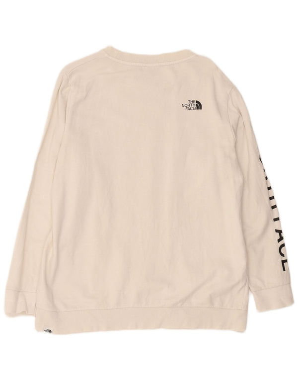 Damska bluza z grafiką The North Face, UK 18 XL, bawełniana w kolorze złamanej bieli
