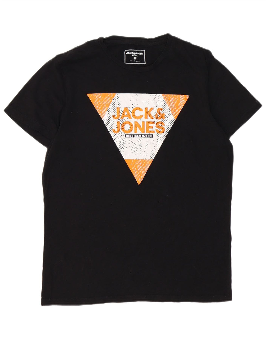 Męski T-shirt z grafiką JACK & JONES, średni czarny, bawełniany