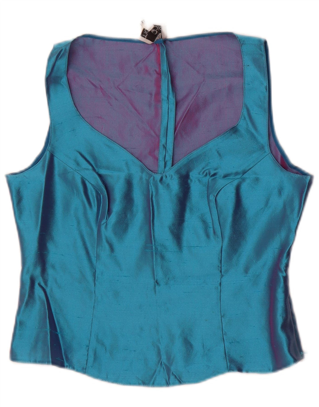 Damska bluzka bez rękawów Gai Mattiolo Crop IT 44 Średni niebieski jedwab