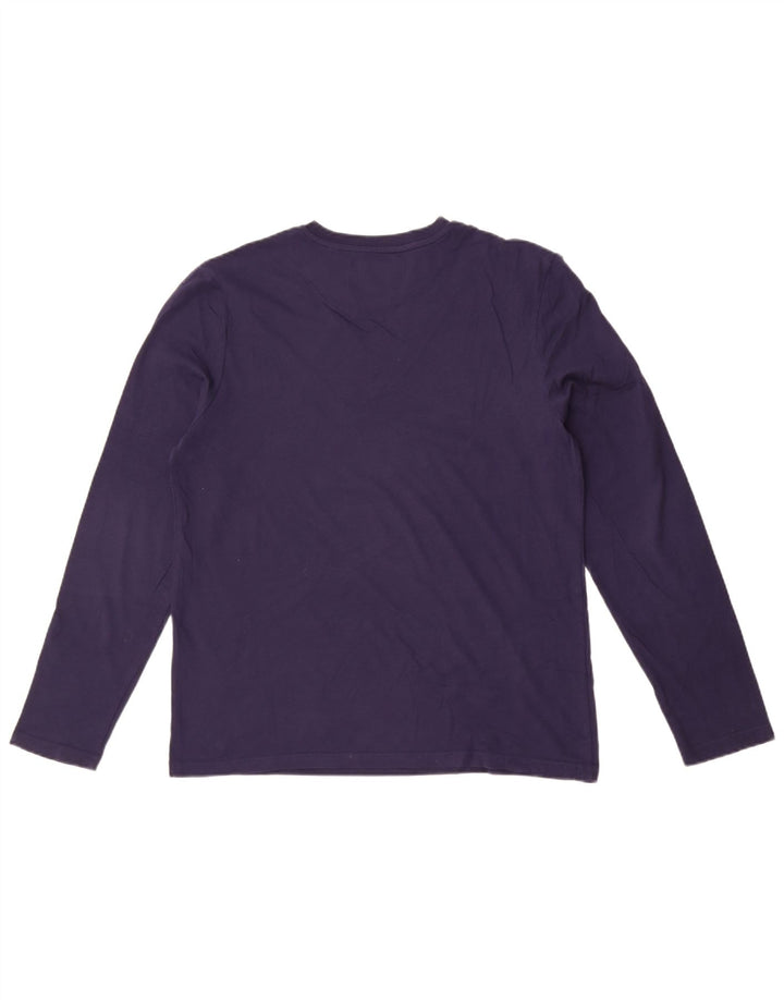 Lyle & Scott Męski top z długim rękawem, średni, granatowy, bawełniany