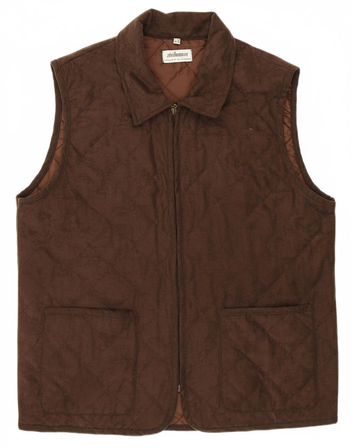 STEILMANN  Womens Quilted Gilet UK 12 Medium Brown Polyester