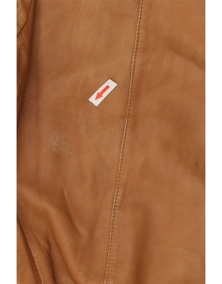 Vintage męska kurtka skórzana IT 54 2XL brązowa