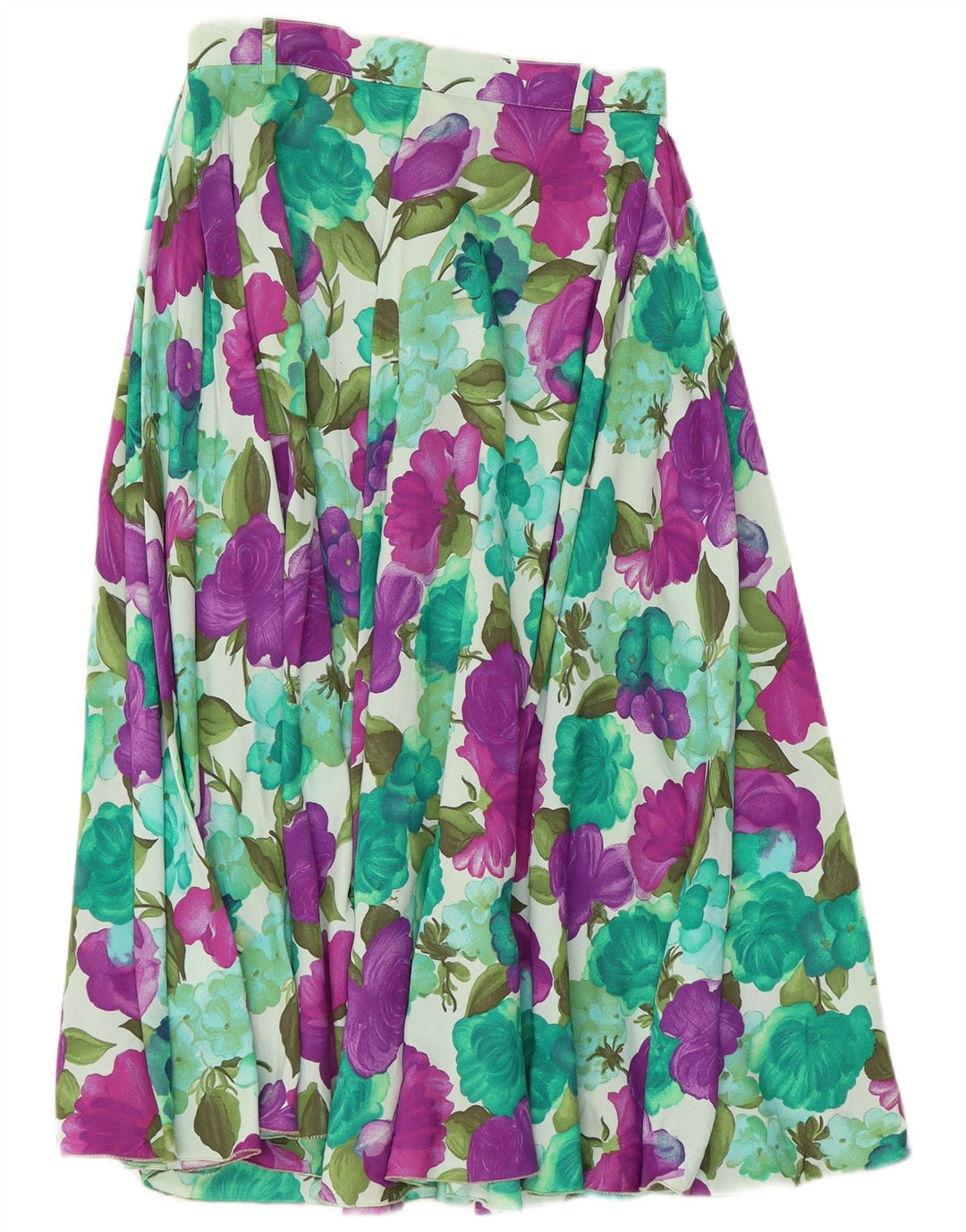 Vintage damska rozkloszowana spódnica W26 mała wielokolorowa w kwiaty