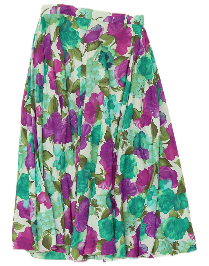 Vintage damska rozkloszowana spódnica W26 mała wielokolorowa w kwiaty