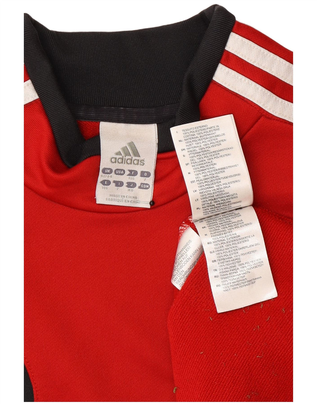Bluza męska Adidas Jumper UK 42/44 Duży czerwony poliester z blokami kolorów