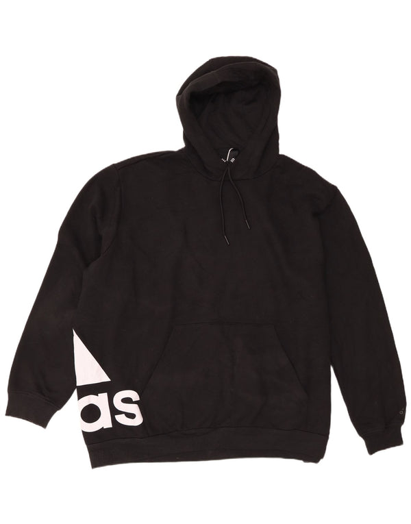 Męska bluza z kapturem Adidas o luźnym kroju XL, czarna, bawełniana