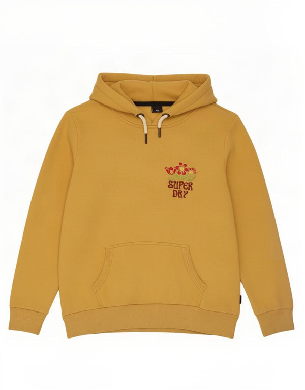 Damski sweter z kapturem Superdry Graphic UK 12, średni żółty, bawełniany
