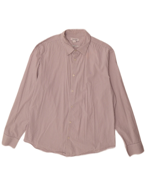 Koszula męska Calvin Klein Slim Fit XL, fioletowa, bawełniana w prążki