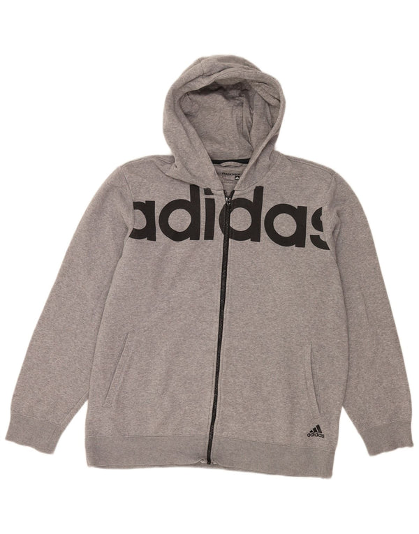 Adidas Męski sweter z kapturem i grafiką, XL, szary, bawełniany