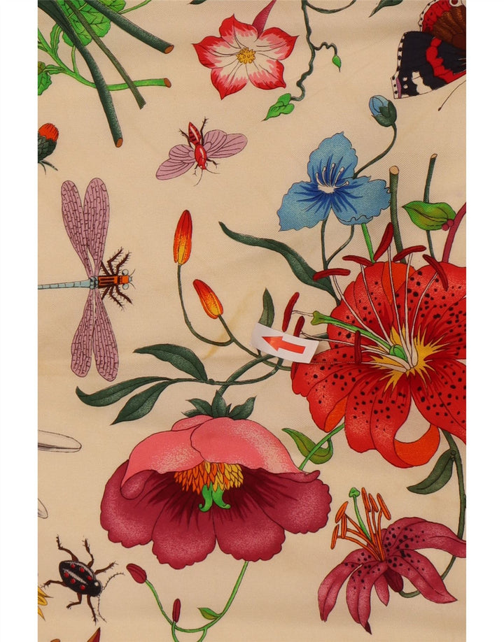 Gucci Damski graficzny kwadratowy szalik w jednym rozmiarze, wielokolorowy, kwiatowy projektant