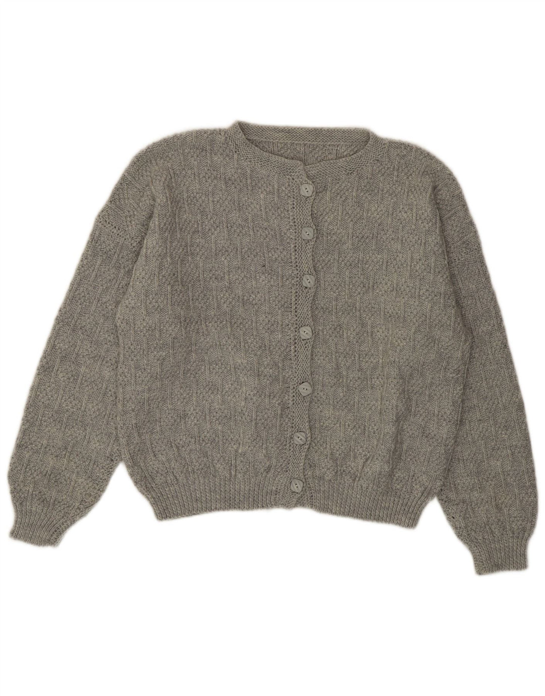 Sweter damski w stylu vintage, UK 14, duży, szary