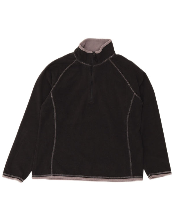 Damski sweter polarowy Mountain Warehouse z zamkiem błyskawicznym UK 14, duży, czarny