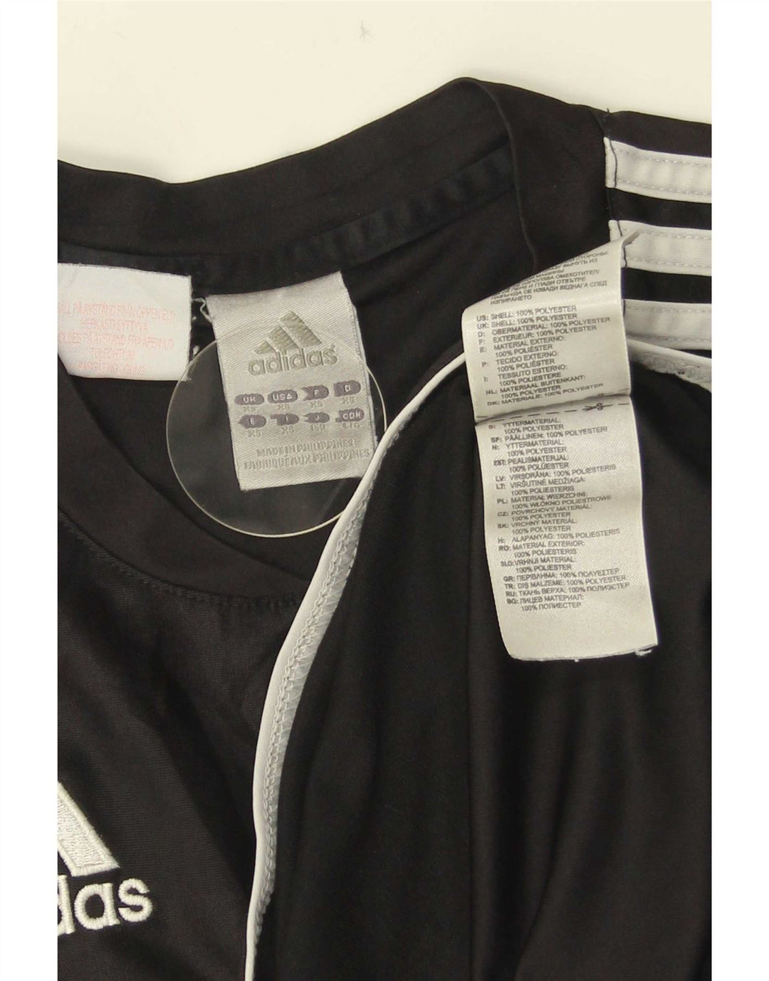 Adidas Męska koszulka Top XS z poliestru w czarne paski