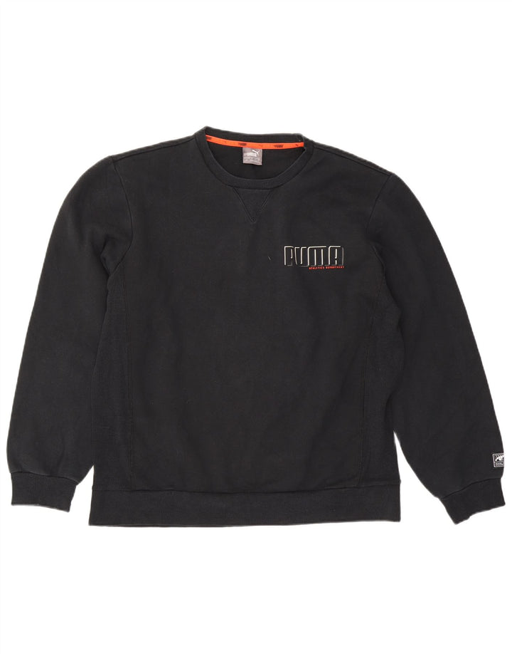 Męska bluza z grafiką Puma, duża, czarna, bawełniana