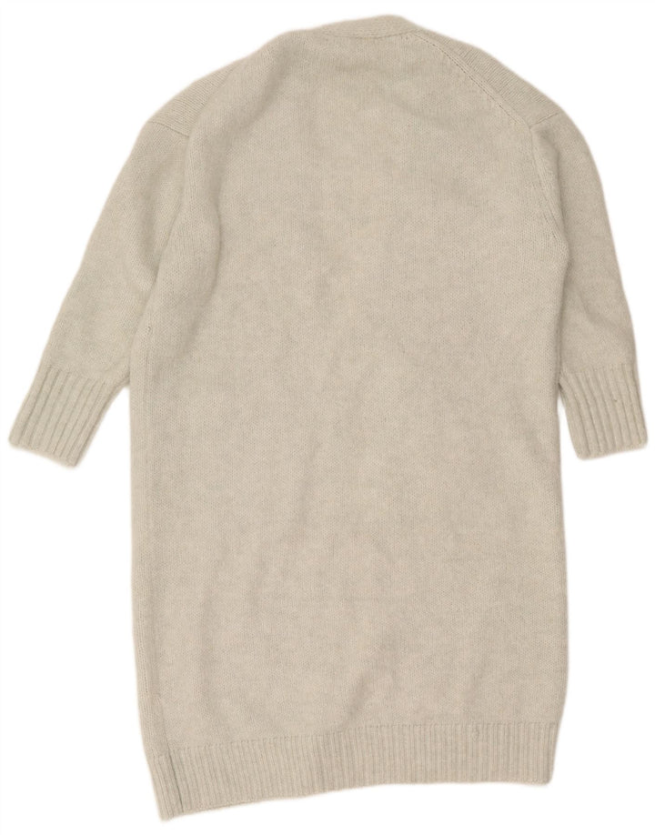 Damski, oversize'owy, długi, otwarty sweter rozpinany Zara UK 6 XS, szary poliester