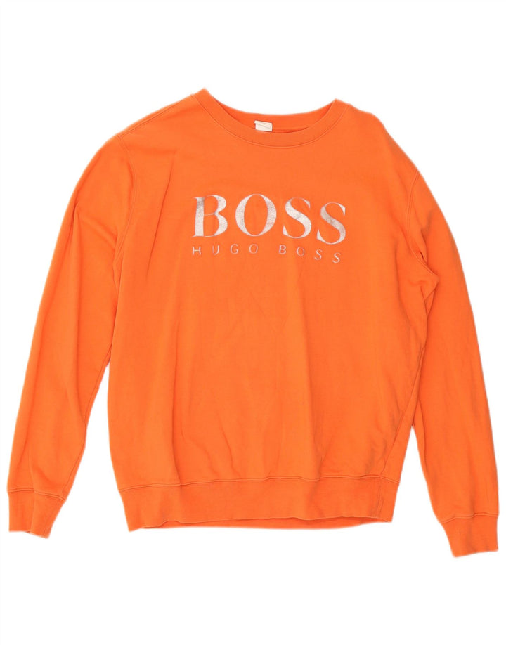 Damska bluza z grafiką Hugo Boss UK 14, średnia pomarańcza