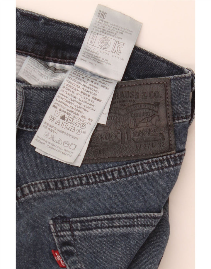 Męskie jeansy Levi's 511 Slim W27 L32 Granatowa bawełna