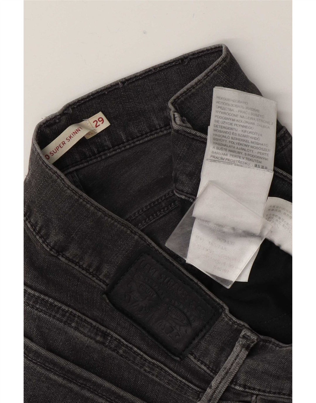 Damskie jeansy Levi's 710 Super Skinny W29 L32 Szara bawełna