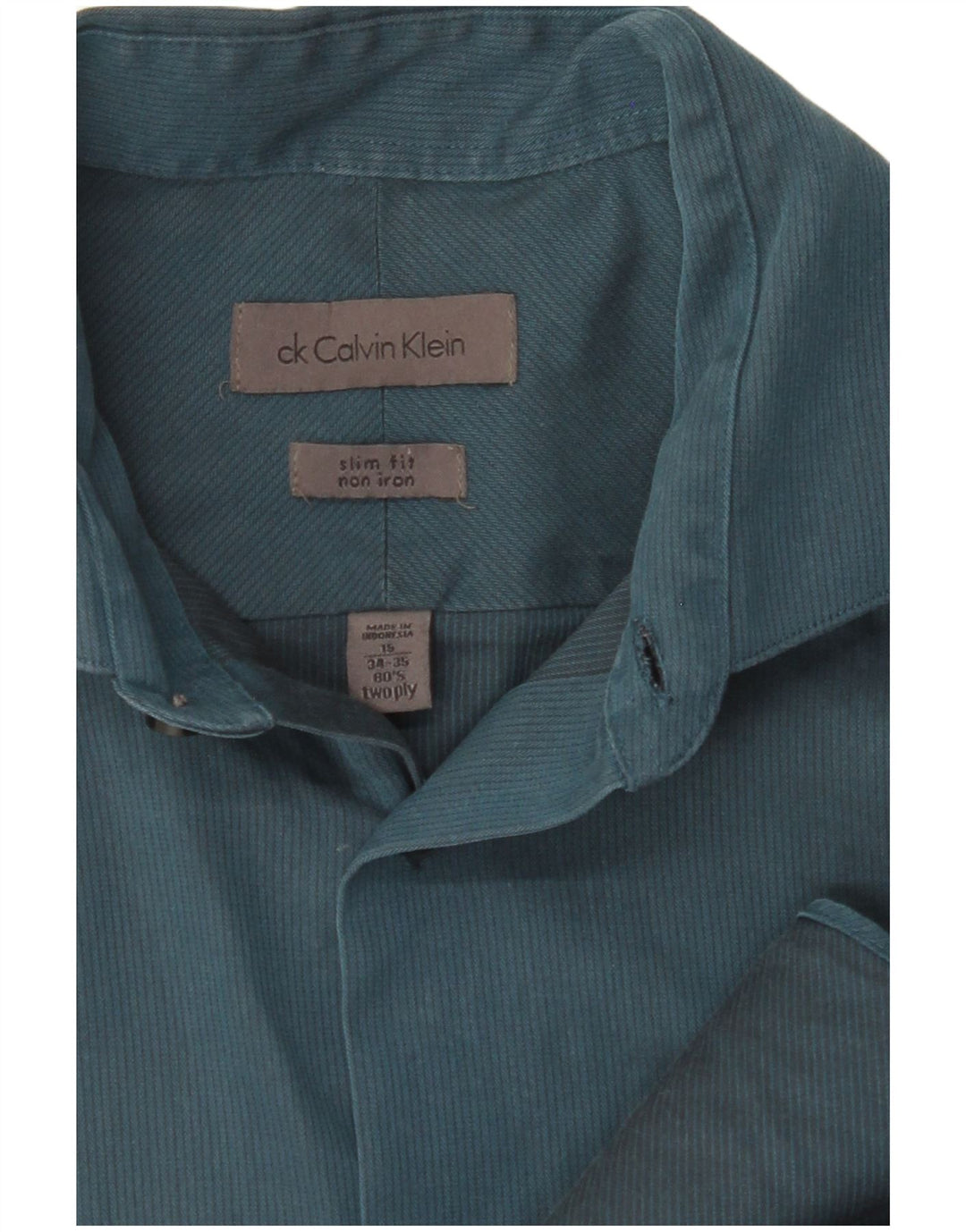 Koszula męska CALVIN KLEIN o dopasowanym kroju, rozmiar 15, średnioniebieska, bawełniana