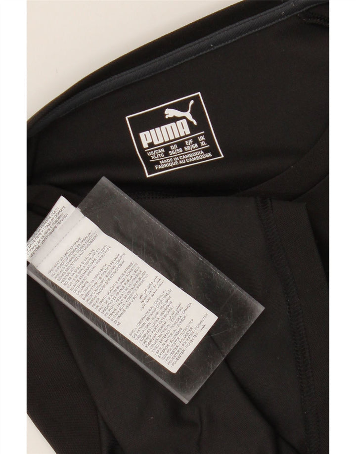 PUMA Mens T-Shirt Top XL Black Colourblock Polyester Vintage Puma and Second-Hand Puma from Messina Hembry 