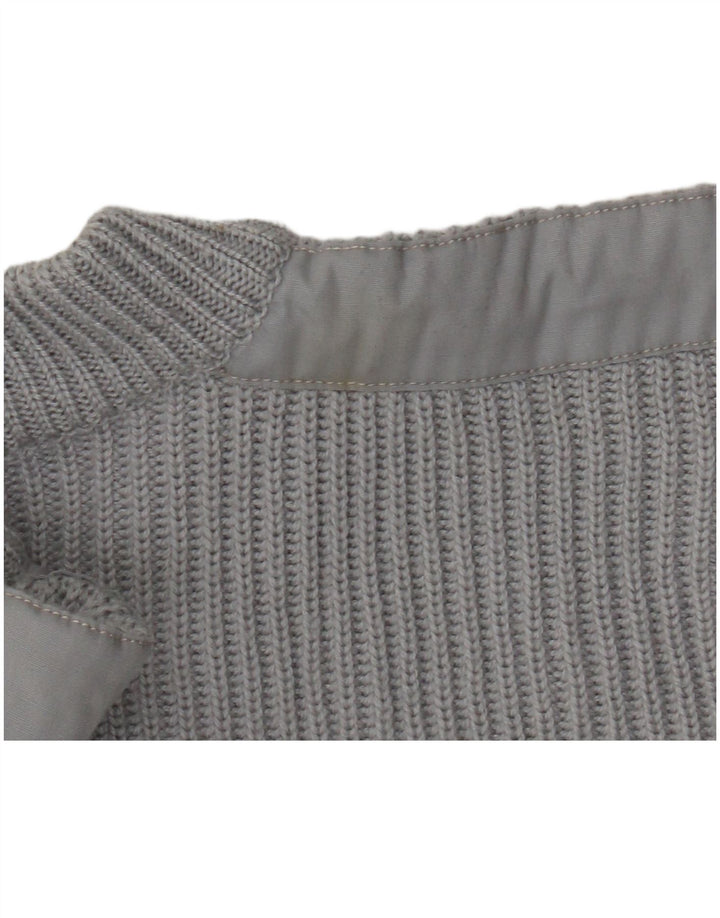 Vintage męski sweter rozpinany, średnio szary, retro