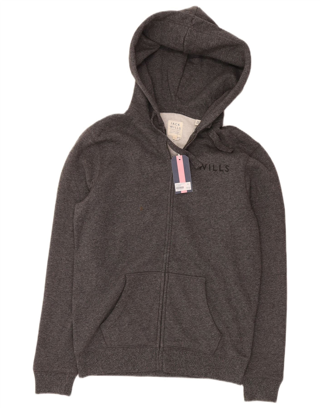 Męski sweter z kapturem i zamkiem Jack Wills, średnioszary, bawełniany w cętki