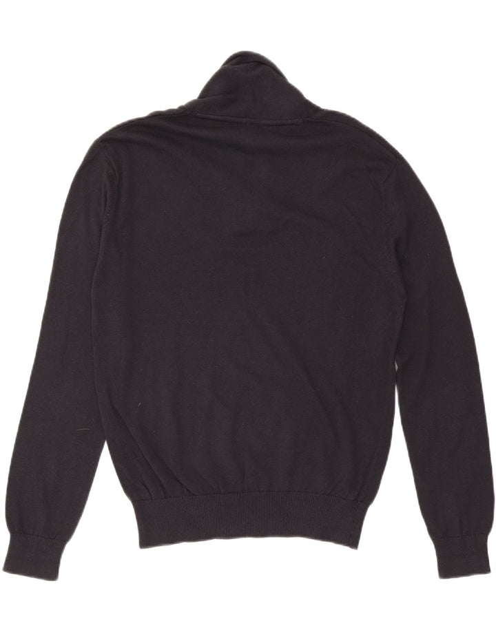 FRENCH CONNECTION Mens Shawl Neck Jumper Sweater Medium Navy Blue Cotton Vintage French Connection and Second-Hand French Connection from Messina Hembry 