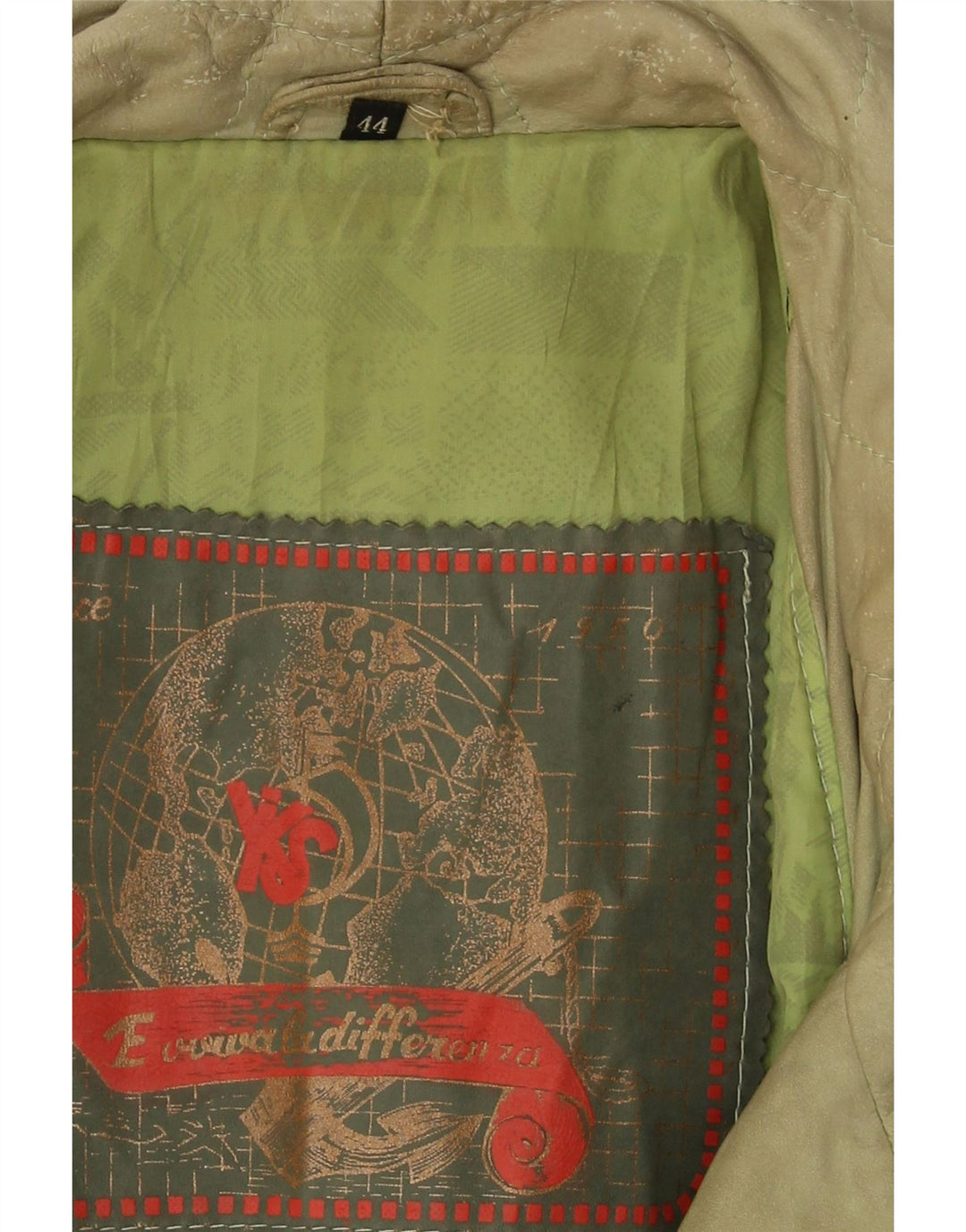 Vintage damski płaszcz skórzany oversize EU 44 XL, zielona skóra