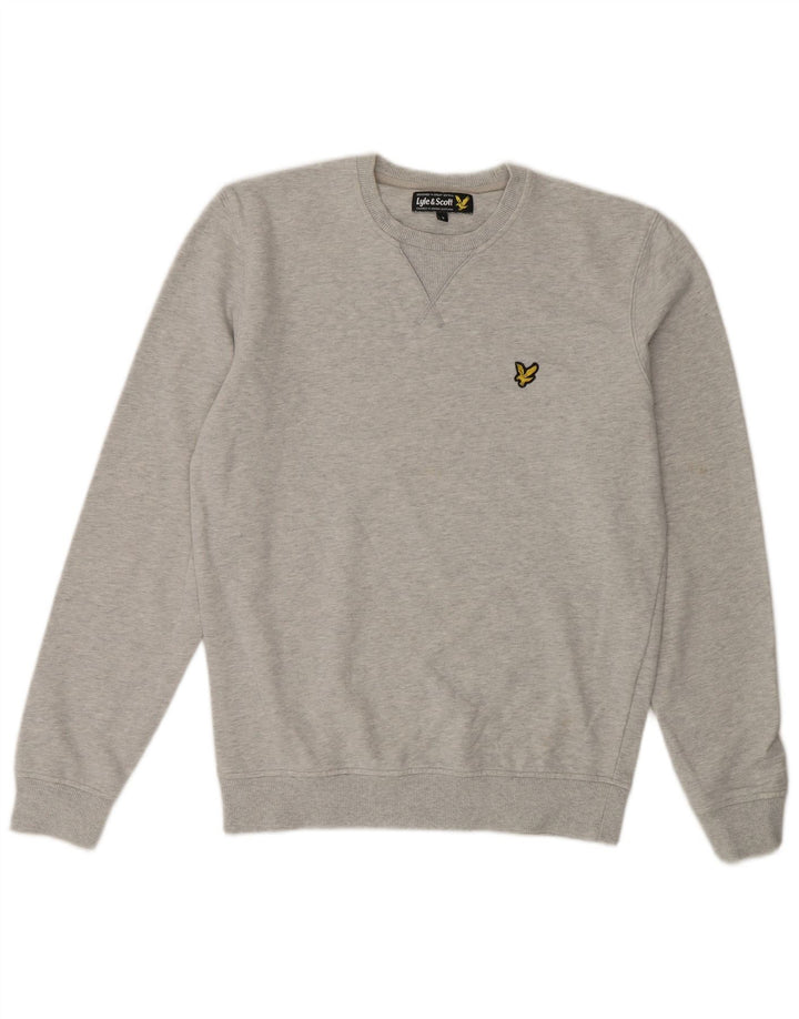 Męski sweter LYLE & SCOTT, mały, szary, z bawełny w plamki