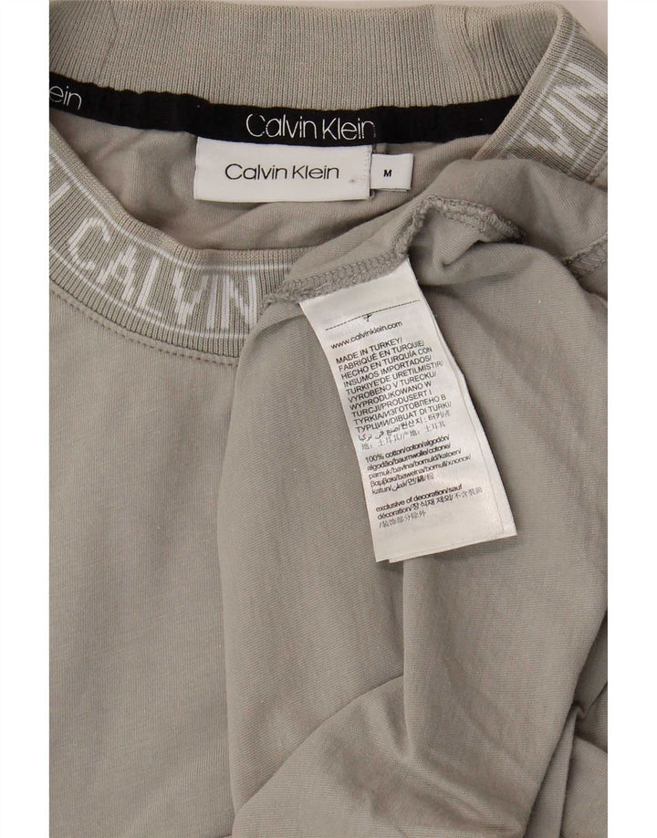 Męska koszulka z grafiką Calvin Klein, średnia szara bawełna