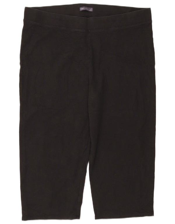 Damskie legginsy Capri Marks & Spencer UK 22 3XL, czarne, bawełniane