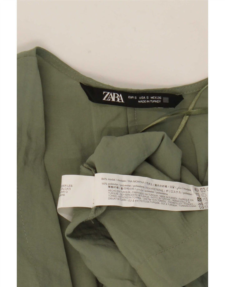 Damska sukienka kopertowa Zara UK 10, mała, khaki, modal