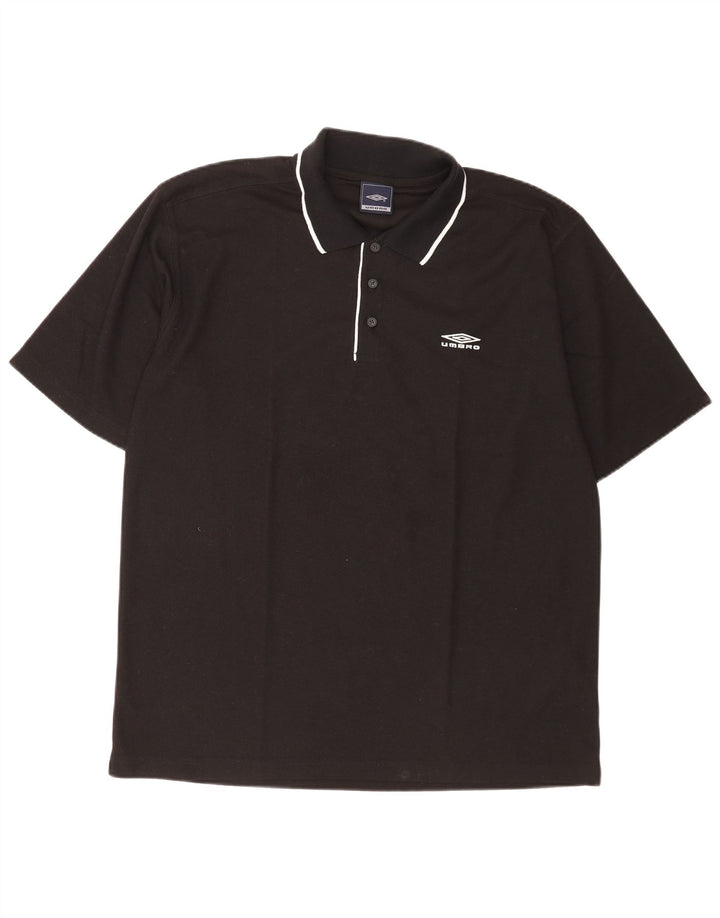 Męska koszulka polo Umbro, duża, czarna, z poliestru