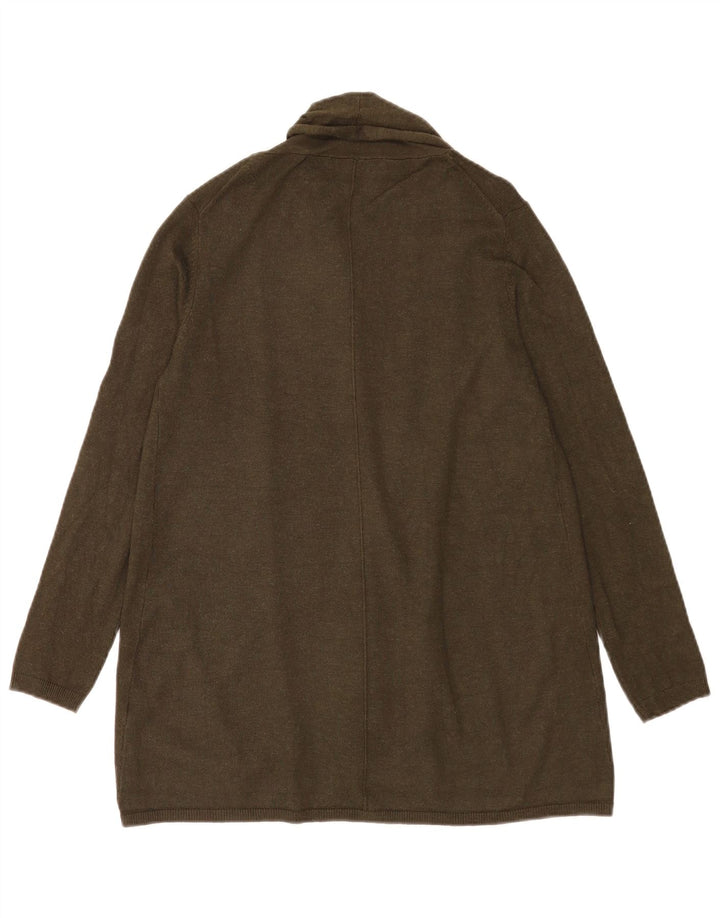 Sweter damski Zara z otwartym kardiganem UK 12, średnia wiskoza khaki