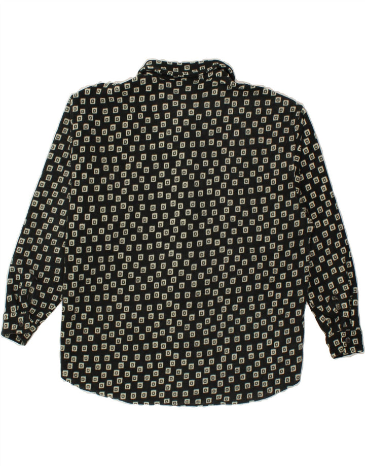 DIADORA Womens Oversized Shirt UK 10 Small Black Geometric Vintage Diadora and Second-Hand Diadora from Messina Hembry 