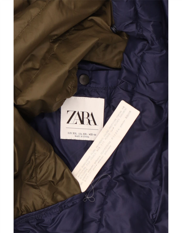 Męska ocieplana kurtka Zara UK 44 2XL Granatowy poliester