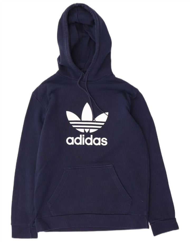 Męska bluza z kapturem Adidas Graphic, średnia, granatowa, bawełniana